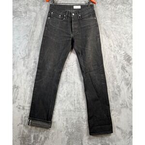 Gustin Jeans Mens 32 fits 30x33 Black Straight Fit Raw Selvedge